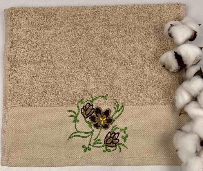 Махровий рушник Ma Me 30х50 Flowers 3 Beige