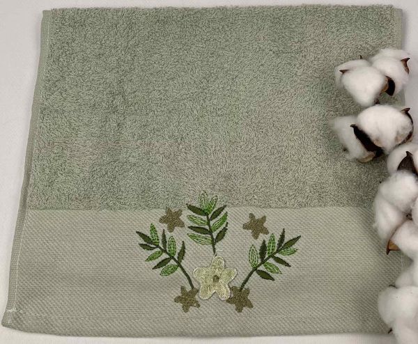 Махровий рушник Ma Me 30х50 Flowers 1 Light green