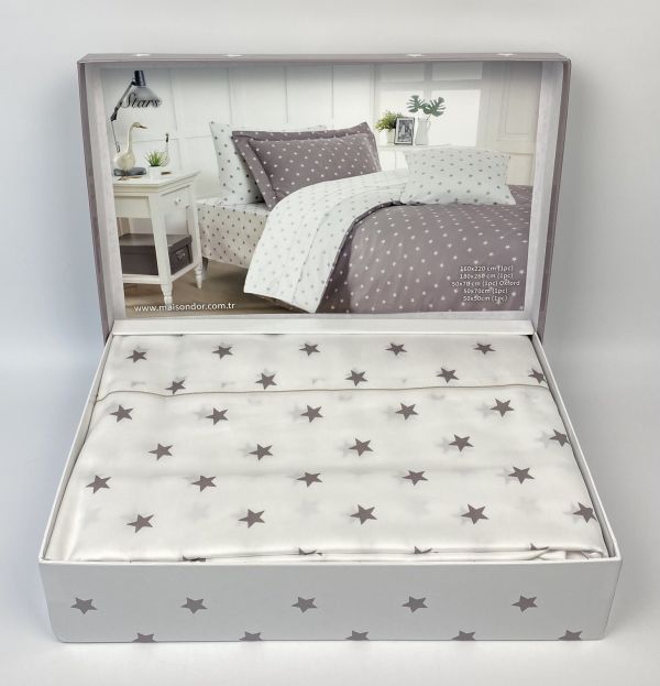 Постільна білизна Maison D'or сатин 160х220 Stars Beige