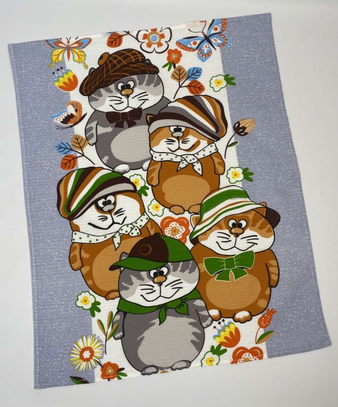 Рушник кухонний вафельний "Cats" Model-2 60х50