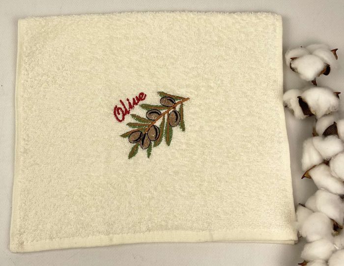 Махровий кухонний рушник Happy cotton 30х50 Olive White