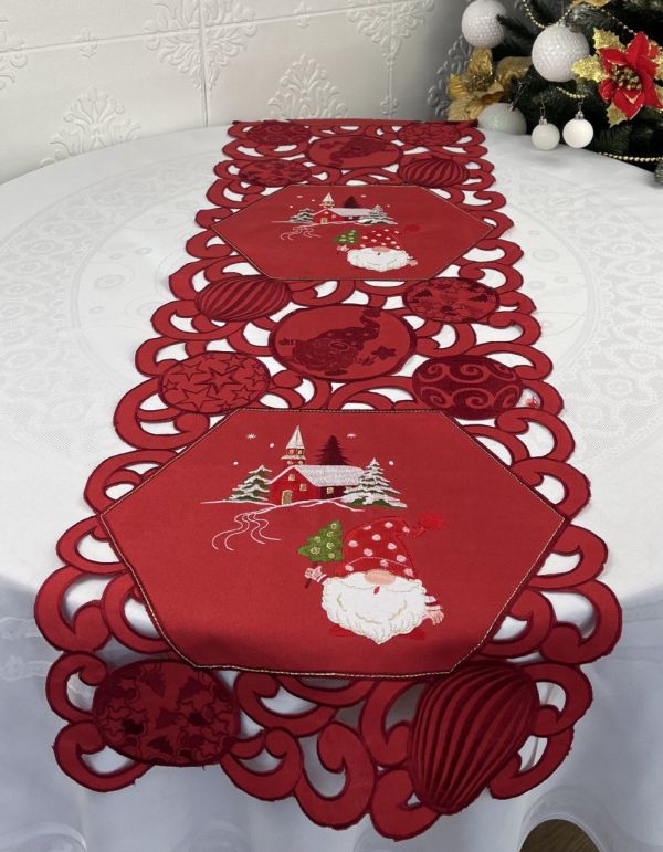 Доріжка новорічна 40х150 код LC22106 Red