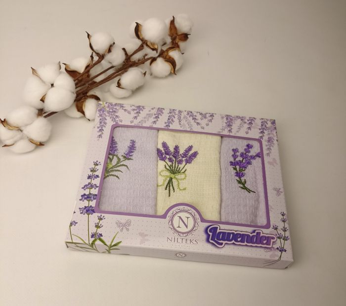 Набір вафельних рушників Nilteks 3 шт Classy Lavender