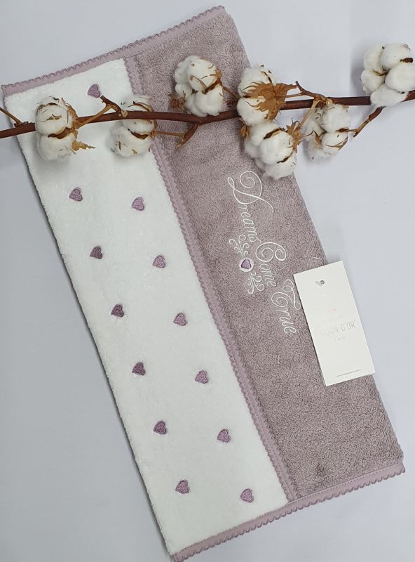 Рушник Maison D'or Lavoine Hearts 85x150 Dark Lilac