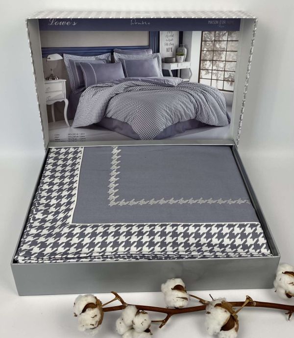 Постільна білизна Maison D'or сатин 200х220 Lowe's Grey