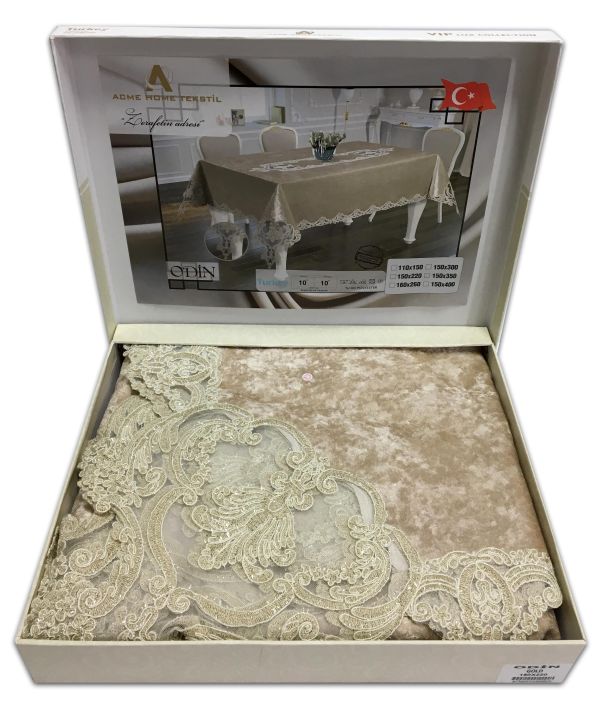 Скатертина Велюр Acme Tekstil 160x220 Odin Capiccino