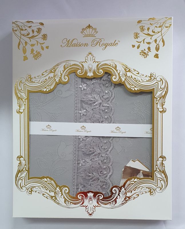Скатертина мереживо Maison Royale 160x220 KDK Grey