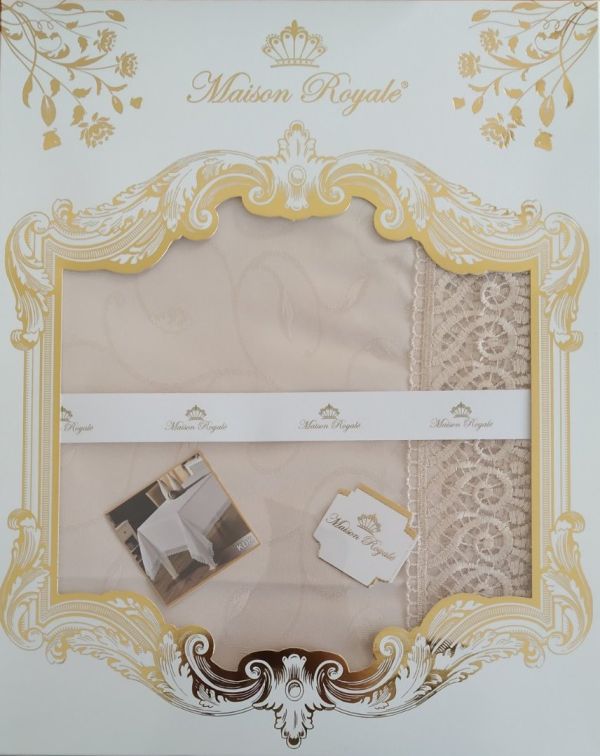 Скатертина мереживо Maison Royale 160x300 KDK Cappucino