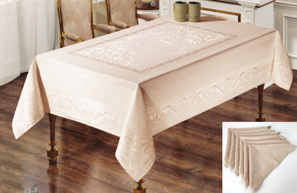 Скатертина Sagol тефлон 160x300 Sgl-003 Cappucino + 8 серветок 45 см *
