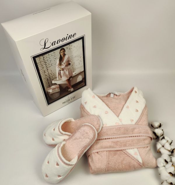 Халат жіночий Maison D'or Lavoine Hearts Rose S