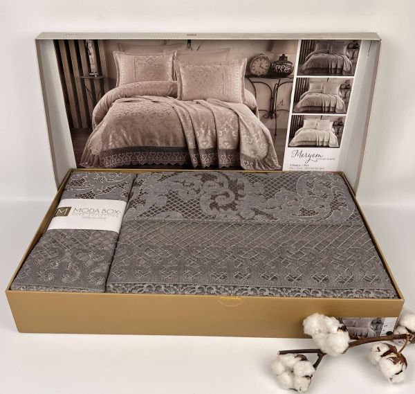 Покривало Moda Box 240х260 з наволочками Meryem Anthracite