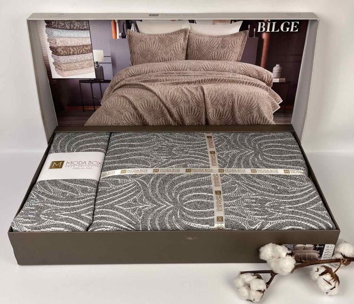 Покривало Moda Box 240х260 з наволочками Bilge Anthracite
