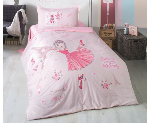 Постільна білизна CLASY ранфорс 160x220 см ROMANTIC GIRL V1 PEMBE