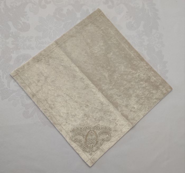 Серветка велюрова Acme з мереживом 35*35 Odin Cappicino