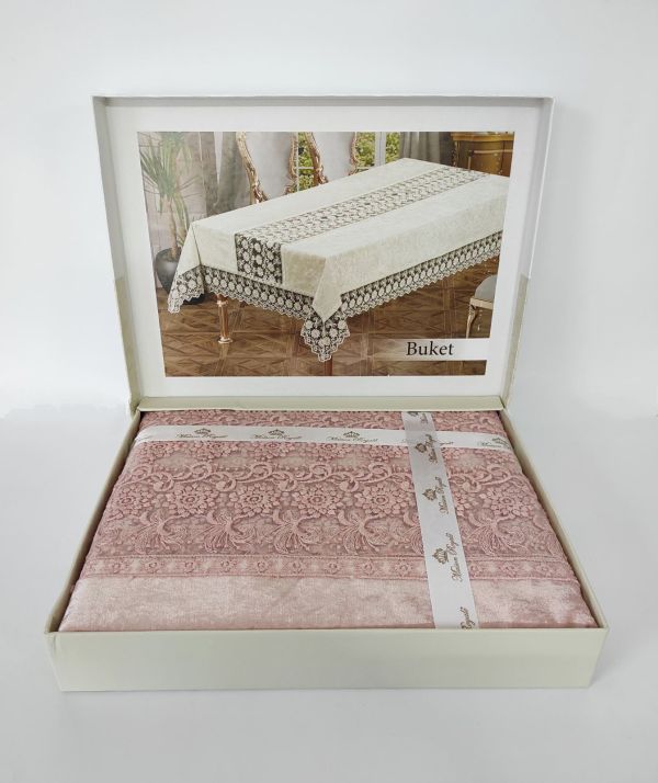 Скатертина Велюр Maison Royale 160x220 Buket Powder