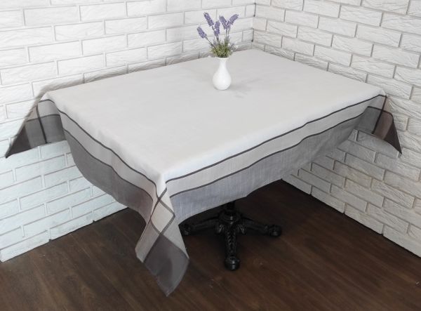Скатертина льон 120*160 код DA-222 Light  Brown