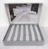 Постільна білизна Maison D'or сатин страйп 200х220 Fous Linens Anthracite