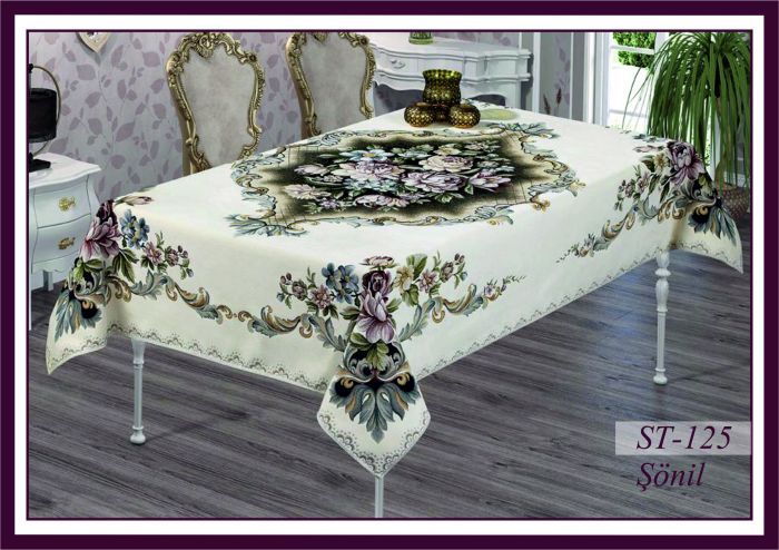 Скатертина велюрова Sagol 140x180 St-125 V-1 Krem