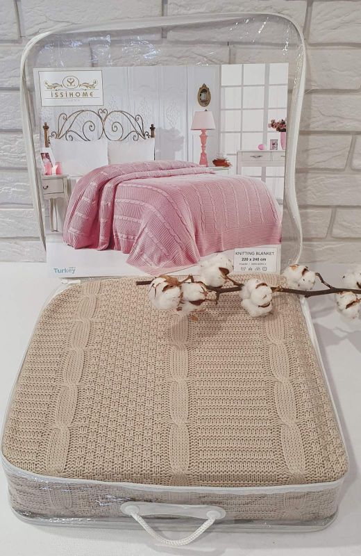 Плед вязаний Issihome Beige 220х240