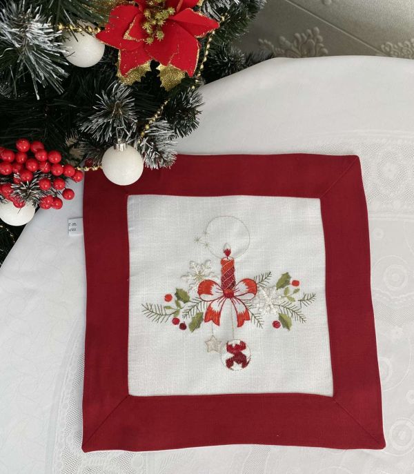 Серветка новорічна35х35 код 3991 Red