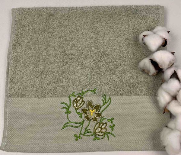 Махровий рушник Ma Me 30х50 Flowers 3 Light green