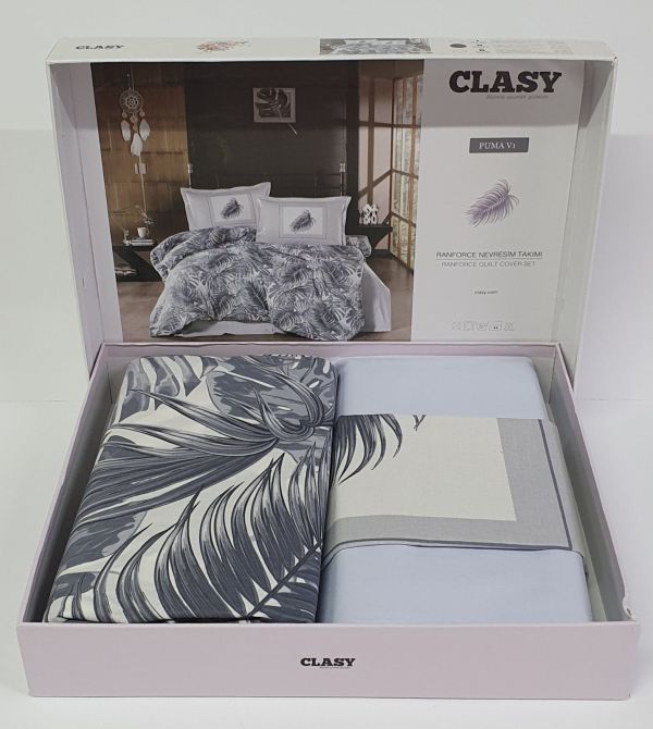 Постільна білизна CLASY ранфорс 200x220 см PUMA V1 LACIVERT
