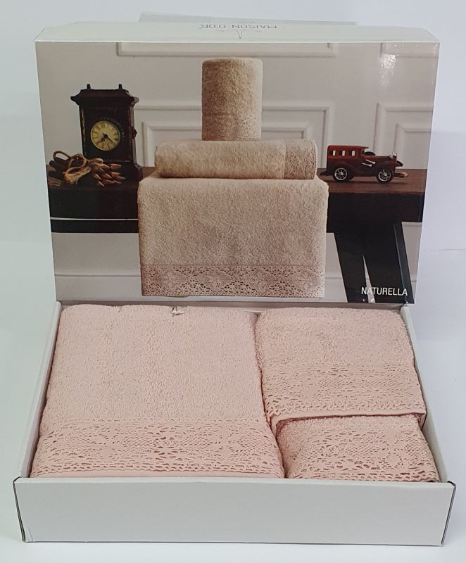 Рушники Maison D'or 3шт Naturella Rosa