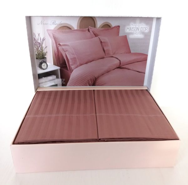 Постільна білизна Maison D'or сатин страйп 200x220 Rails Rosa