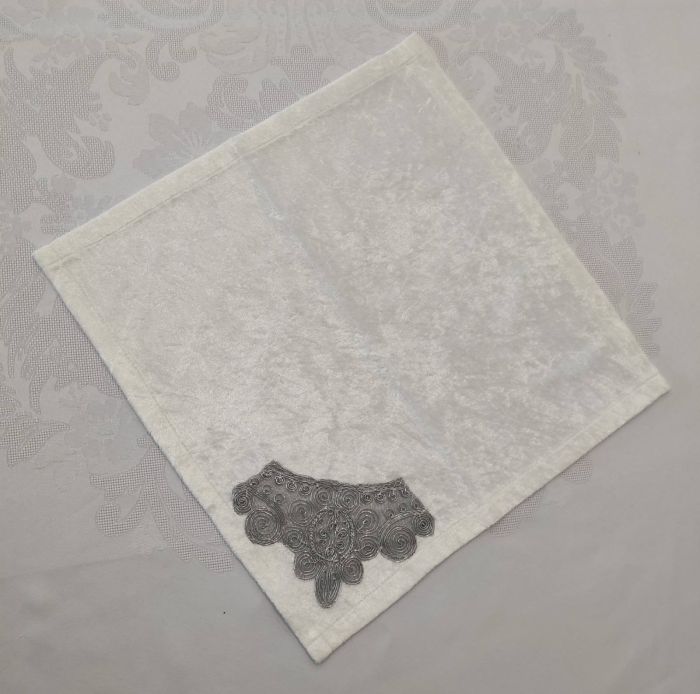 Серветка велюрова Acme з мереживом 40*40 Payidar Krem