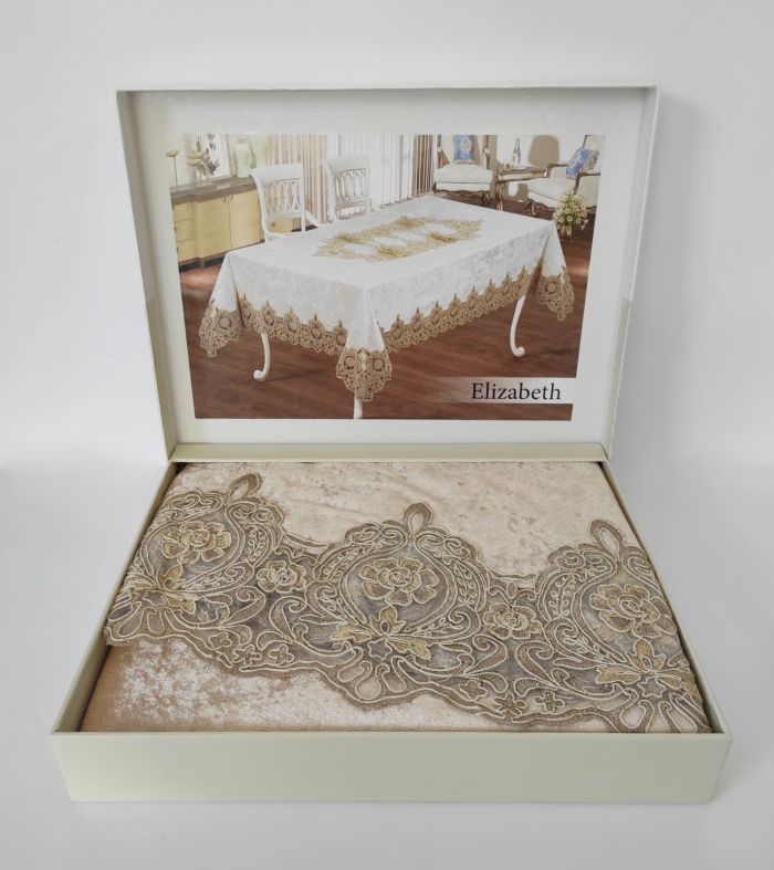 Скатертина Велюр Maison Royale 160x220 ovale Elizabeth Cappucino