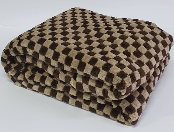 Покривало велюр шахмати 150х200 Brown