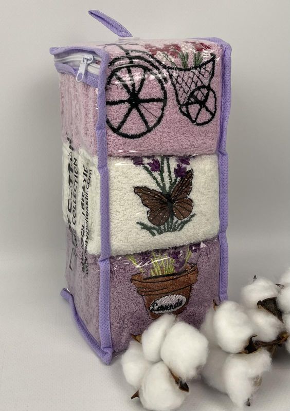 Набір махрових кухонних рушників Happy cotton 6шт Lavande