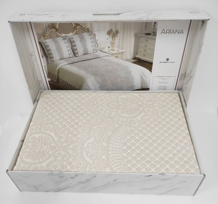 Покривало My Bed Жакард 240x260 з наволочками Ariana Beige