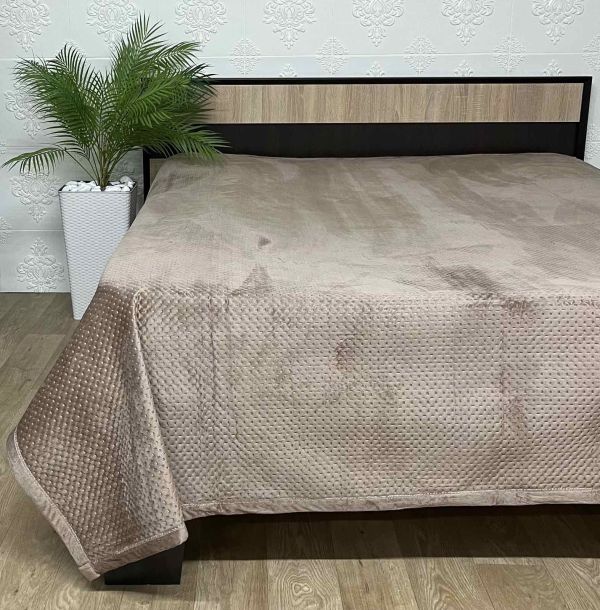 Покривало велюрове квадрат Model-8 220x240 Light Brown (1160)