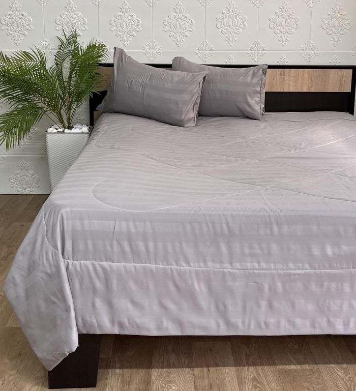 Набір постільної білизни з літньою ковдрою Colorful Home 180х220 см Grey