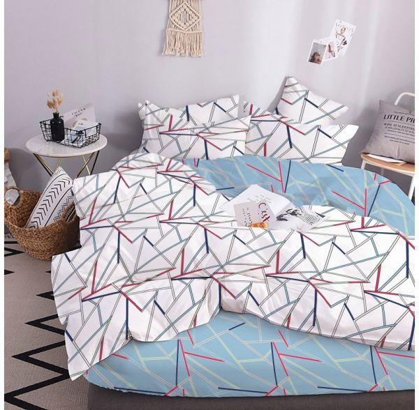 Комплект постільної білизни "ТЕП" євростандарт 319 Geometric Blue, 70x70