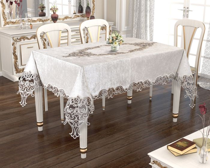 Скатертина Велюр Acme Tekstil 160x300 Rose Krem