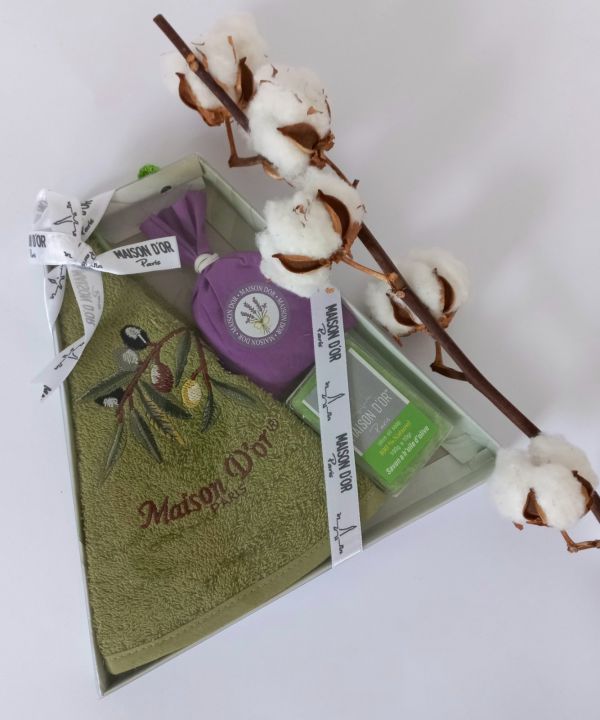 Подарунковий кухонний рушник+мило саше Maison D'or "Olive" Olive