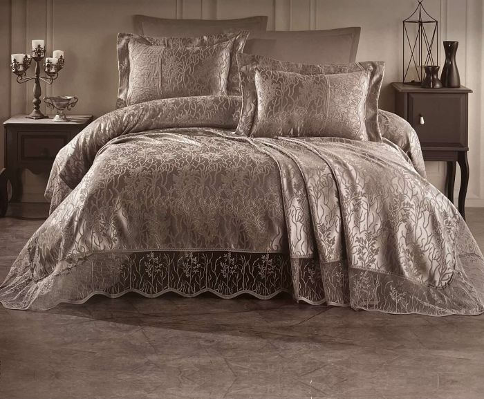 Покривало Moda Box 240х260 з наволочками Humeyra Anthracite