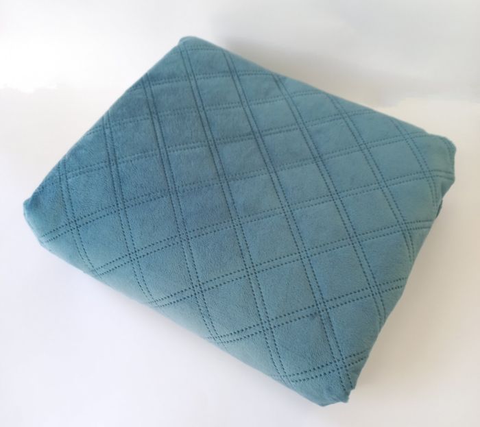 Покривало  ТЕП "ВЕЛЮР" 210*150см Blue  Ромб прямий