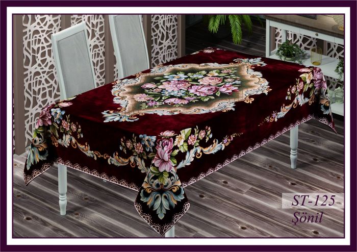 Скатертина велюрова Sagol 140x180 St-125 V-4 Bordo