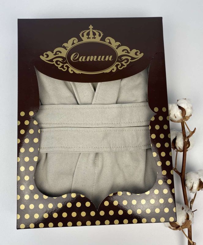 Халат жіночий Maison D'or Coretta Grey L в коробці