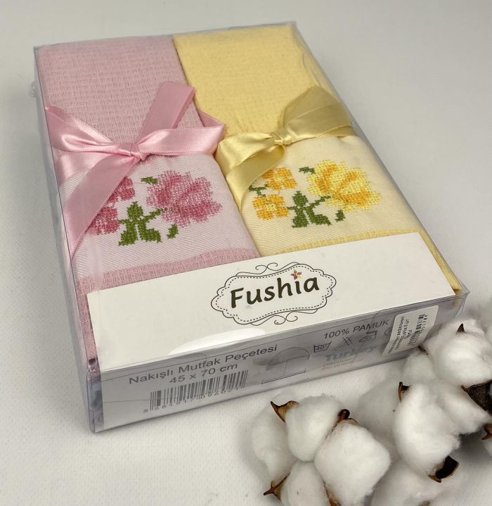 Набір кухонних вафельних рушників Fushia 6 шт Colorful