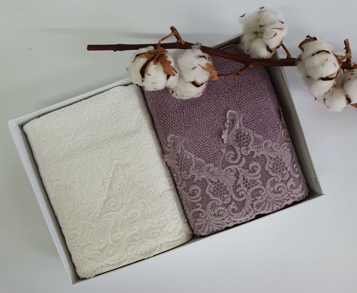 Рушники Maison D'or 2шт New Trendy Jasmine Ecru Lilac
