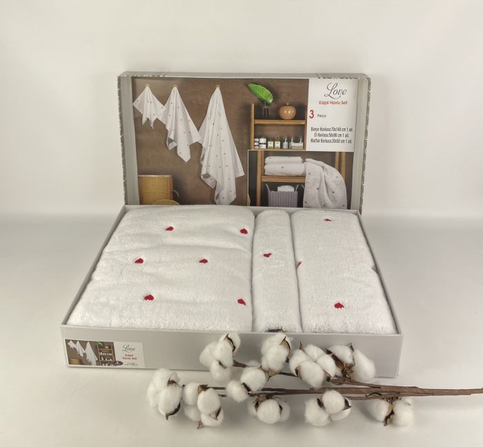 Рушники Batunur 3шт Love Red