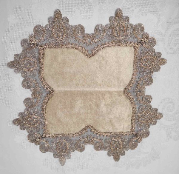 Серветка велюрова Acme з мереживом 40*40 Payidar Cappicino