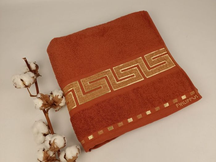 Рушник Philippus Collesium Cotton 70х140 Krinkil Greek Теракотовий (Е261)