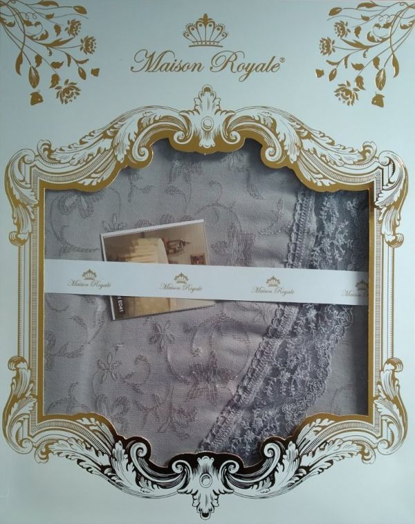 Скатертина мереживо Maison Royale 160 Круг KDK Grey
