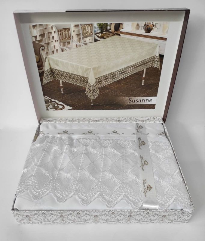 Скатертина з мереживом Maison Royale 160x260 ovale Susanne White