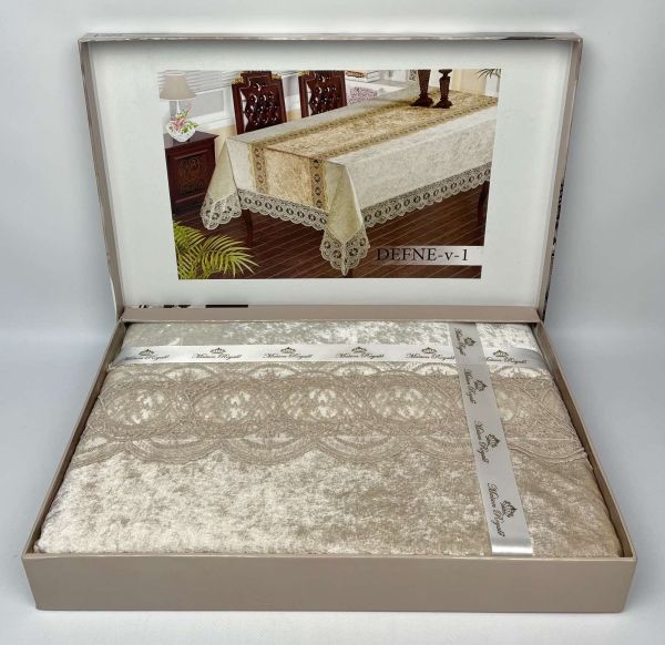 Скатертина Велюр Maison Royale 160x400 Defne V1